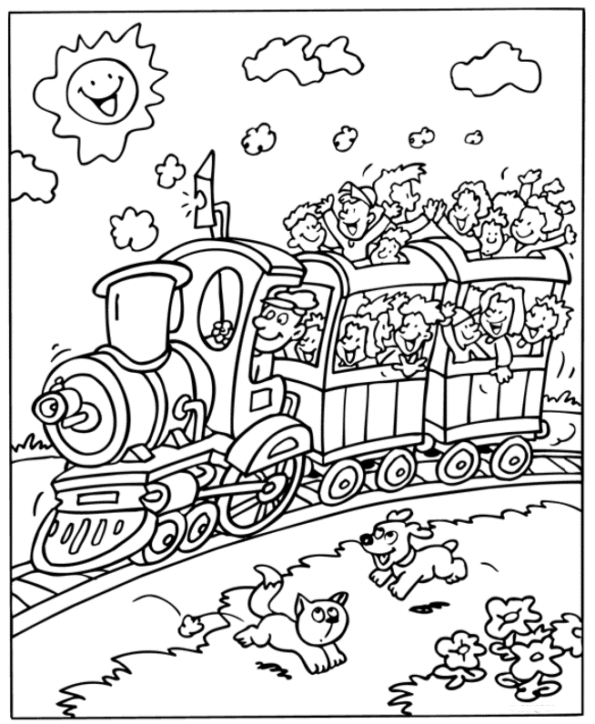 Plansa de colorat cu Tren 8 48